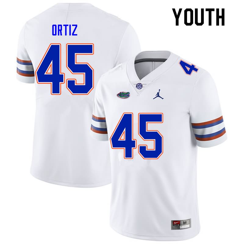 NCAA Florida Gators Marco Ortiz Youth #45 Nike White Stitched Authentic College Football Jersey QXN7264OD